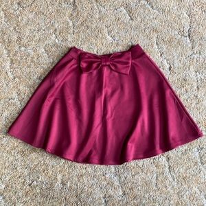 Charlotte Russe Burgundy Bow skater skirt